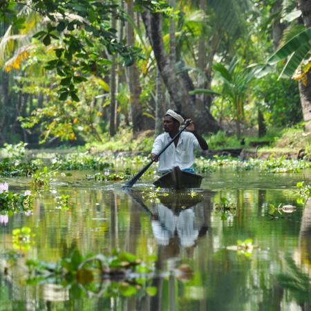 Through the backwaters. Allephuza, Kerala, India.